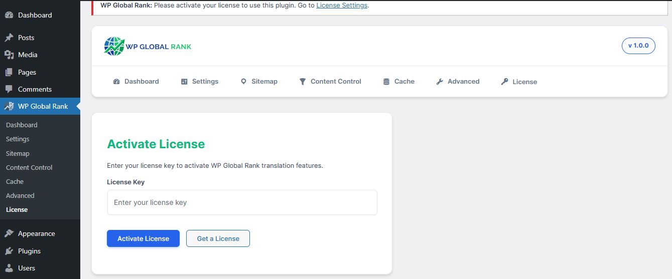 License Settings